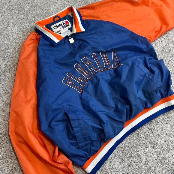 Starter Men's Blue and Orange Jacket - Picture 4 of 6